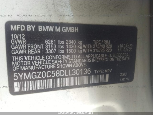 Photo 8 VIN: 5YMGZ0C58DLL30136 - BMW X6 