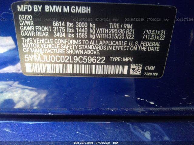 Photo 8 VIN: 5YMJU0C02L9C59622 - BMW X5 M 