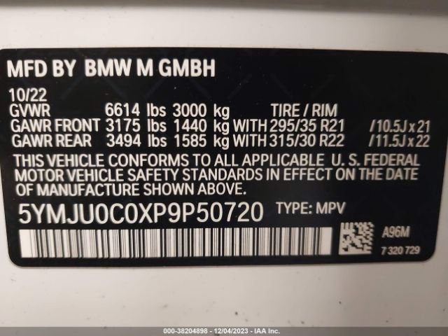 Photo 8 VIN: 5YMJU0C0XP9P50720 - BMW X5 M 