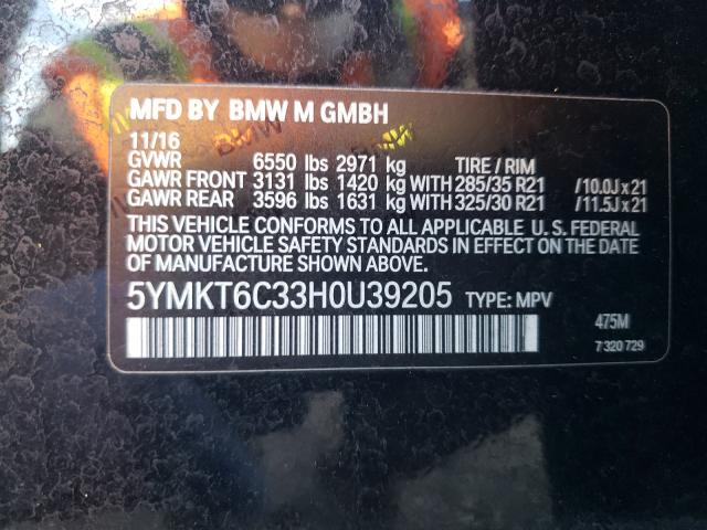 Photo 9 VIN: 5YMKT6C33H0U39205 - BMW X5 M 