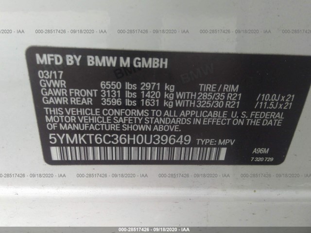 Photo 8 VIN: 5YMKT6C36H0U39649 - BMW X5 