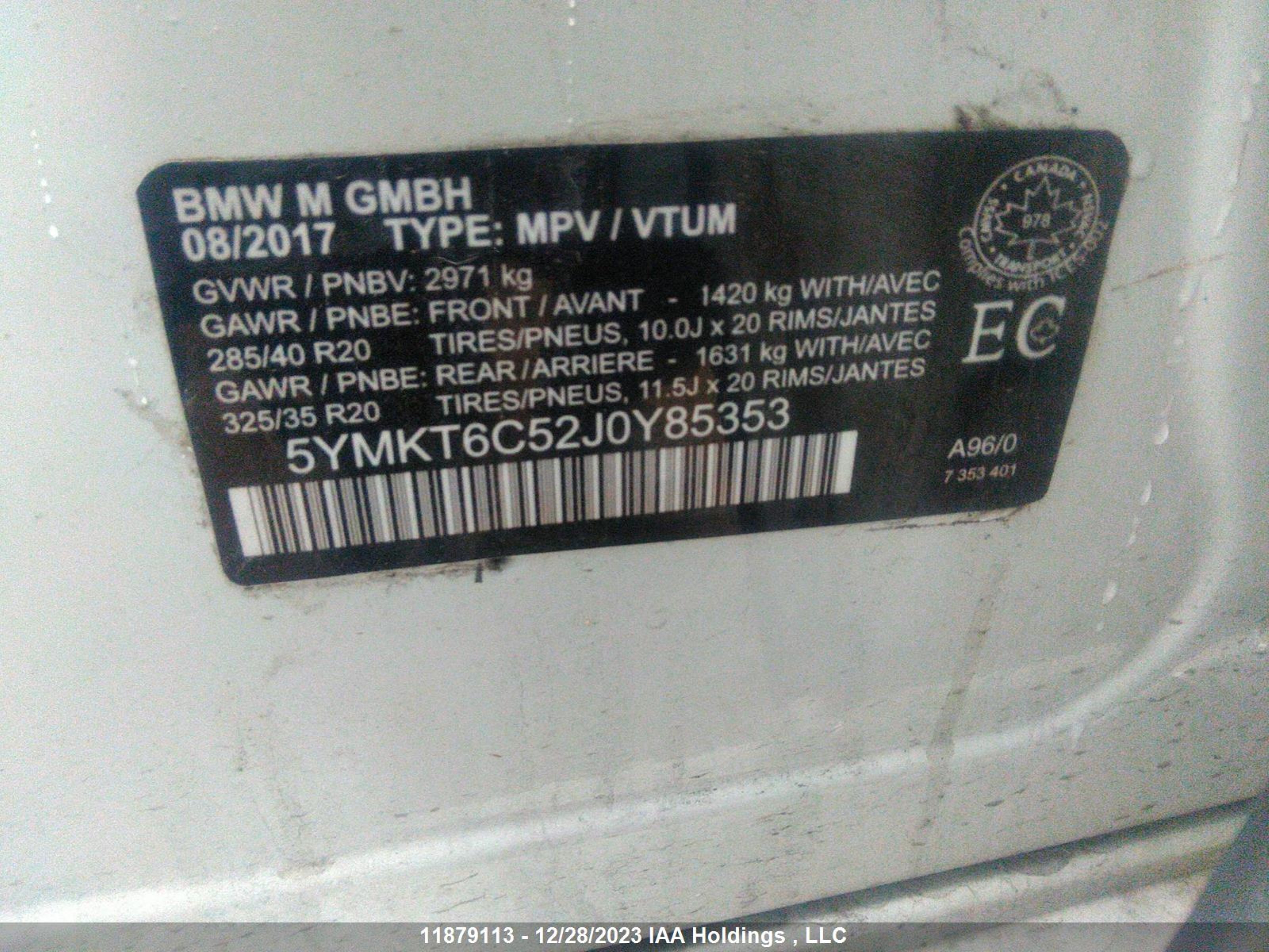 Photo 8 VIN: 5YMKT6C52J0Y85353 - BMW X5 M 