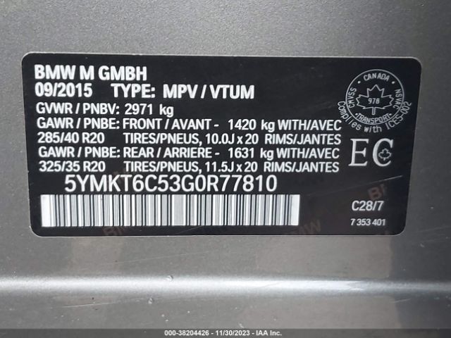 Photo 8 VIN: 5YMKT6C53G0R77810 - BMW X5 M 