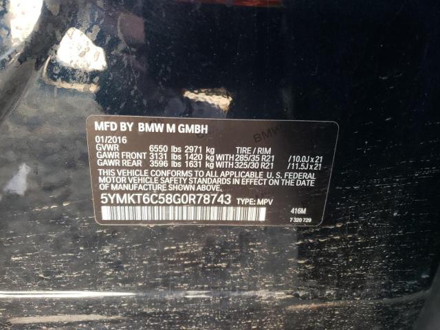 Photo 12 VIN: 5YMKT6C58G0R78743 - BMW X5 M 