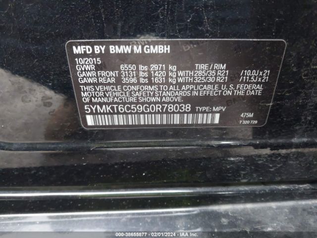 Photo 8 VIN: 5YMKT6C59G0R78038 - BMW X5 M 