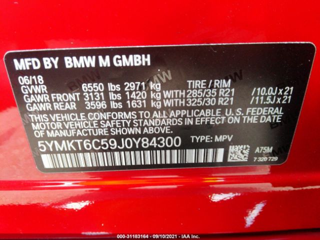 Photo 8 VIN: 5YMKT6C59J0Y84300 - BMW X5 M 