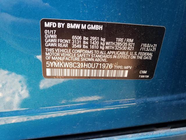 Photo 11 VIN: 5YMKW8C31H0U71976 - BMW X6 