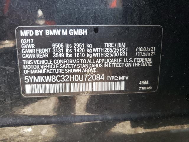 Photo 9 VIN: 5YMKW8C32H0U72084 - BMW X6 M 