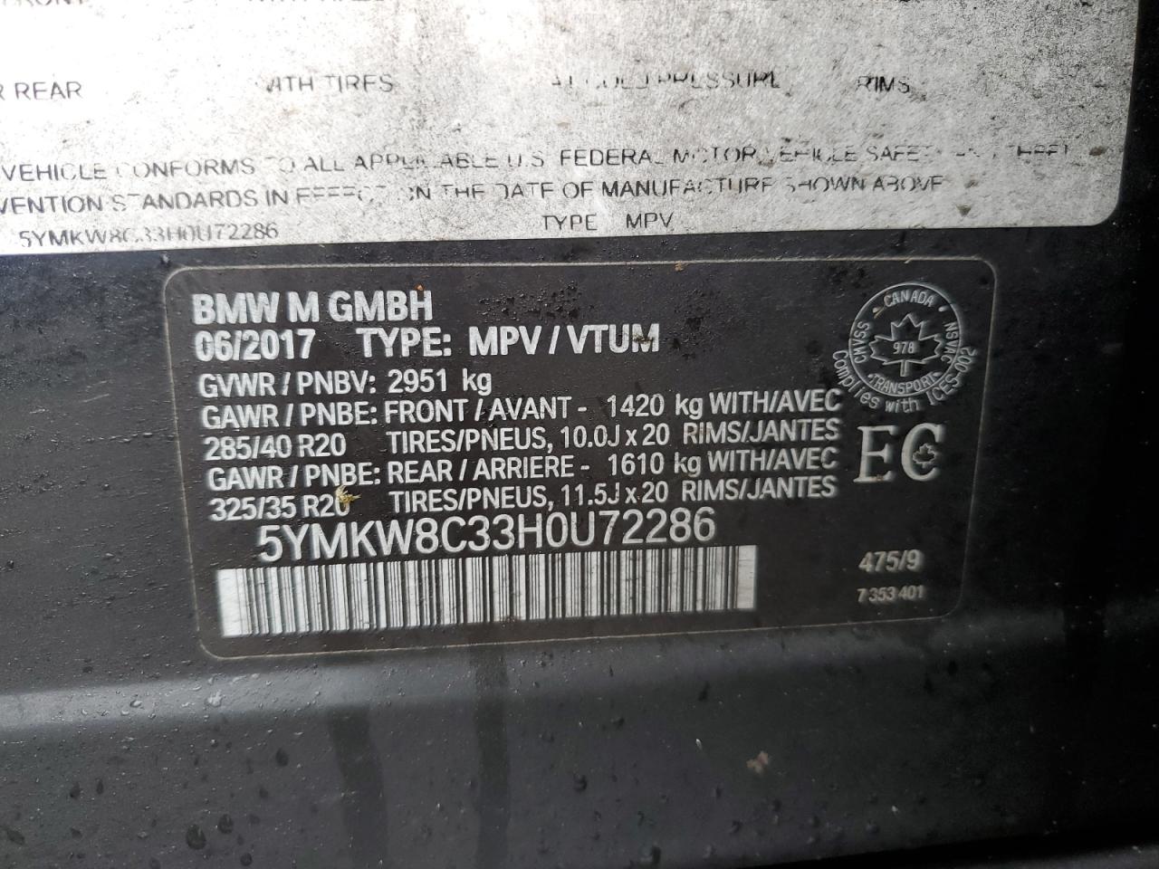 Photo 12 VIN: 5YMKW8C33H0U72286 - BMW X6 