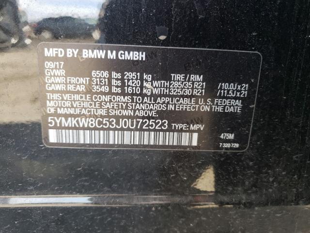 Photo 9 VIN: 5YMKW8C53J0U72523 - BMW X6 M 