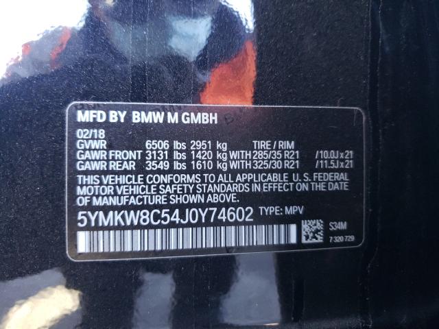 Photo 9 VIN: 5YMKW8C54J0Y74602 - BMW X6 M 