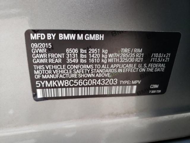 Photo 12 VIN: 5YMKW8C56G0R43203 - BMW X6 M 