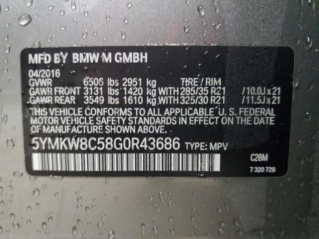 Photo 12 VIN: 5YMKW8C58G0R43686 - BMW X6 M 