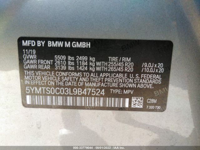 Photo 8 VIN: 5YMTS0C03L9B47524 - BMW X3 M 