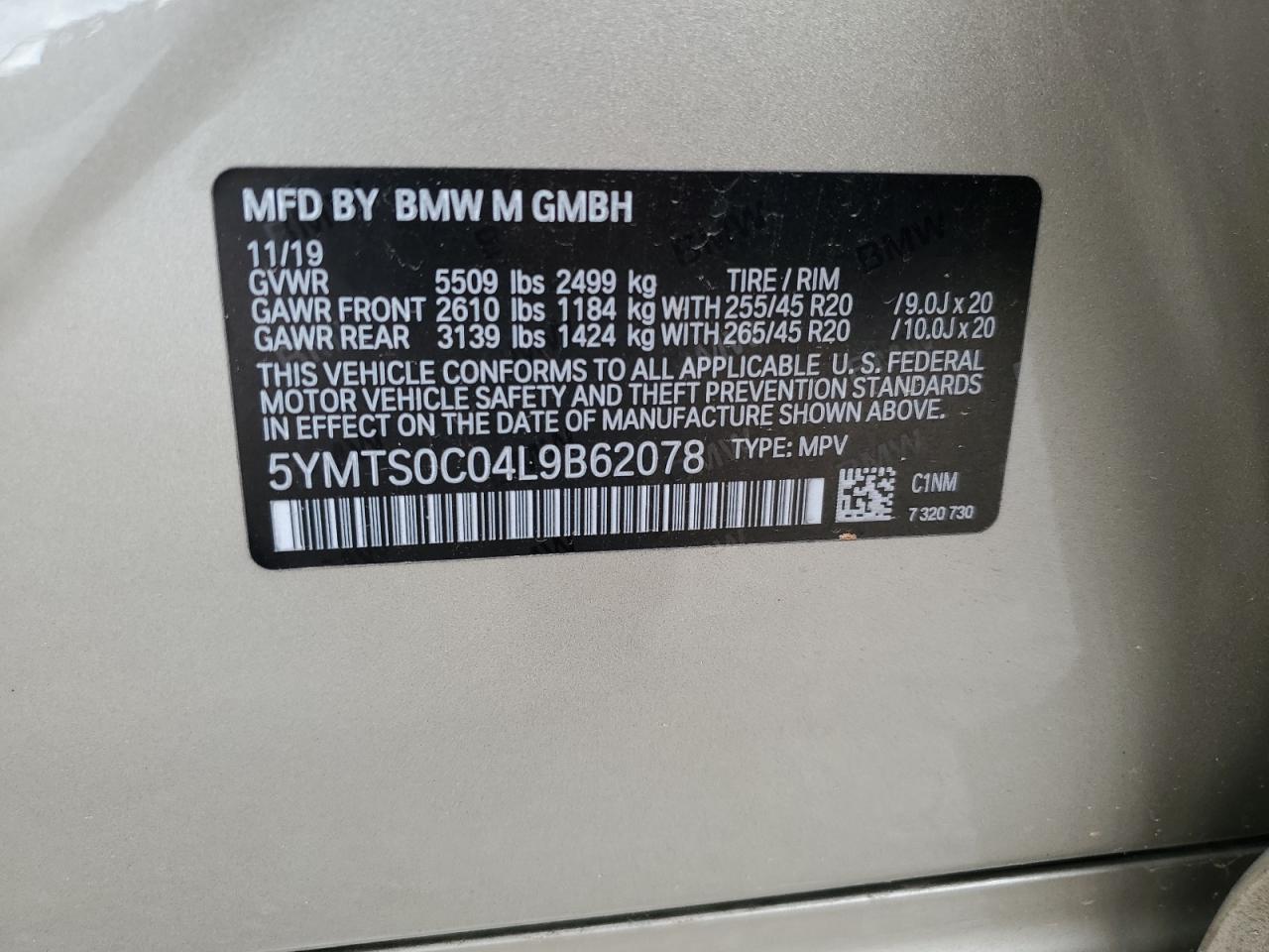 Photo 11 VIN: 5YMTS0C04L9B62078 - BMW X3 