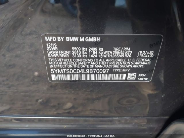 Photo 8 VIN: 5YMTS0C04L9B70097 - BMW X3 