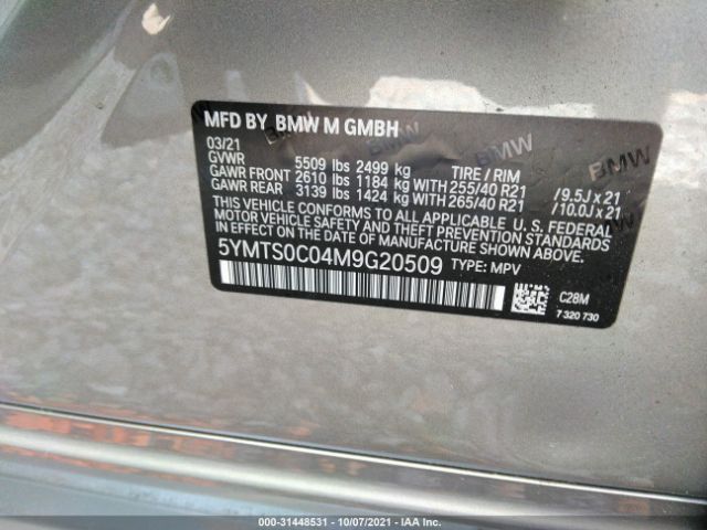 Photo 8 VIN: 5YMTS0C04M9G20509 - BMW X3 M 