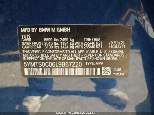 Photo 8 VIN: 5YMTS0C06L9B67220 - BMW X3 