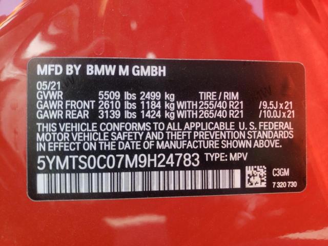 Photo 9 VIN: 5YMTS0C07M9H24783 - BMW X3 M COMPE 