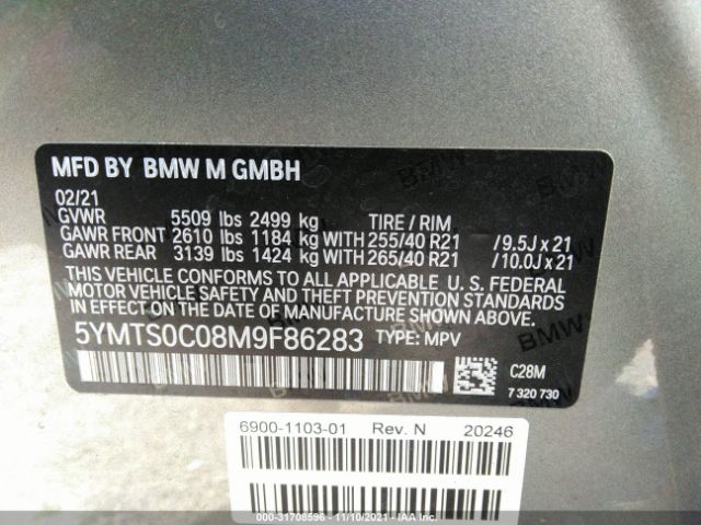 Photo 8 VIN: 5YMTS0C08M9F86283 - BMW X3 M 