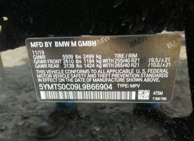 Photo 8 VIN: 5YMTS0C09L9B66904 - BMW X3 M 