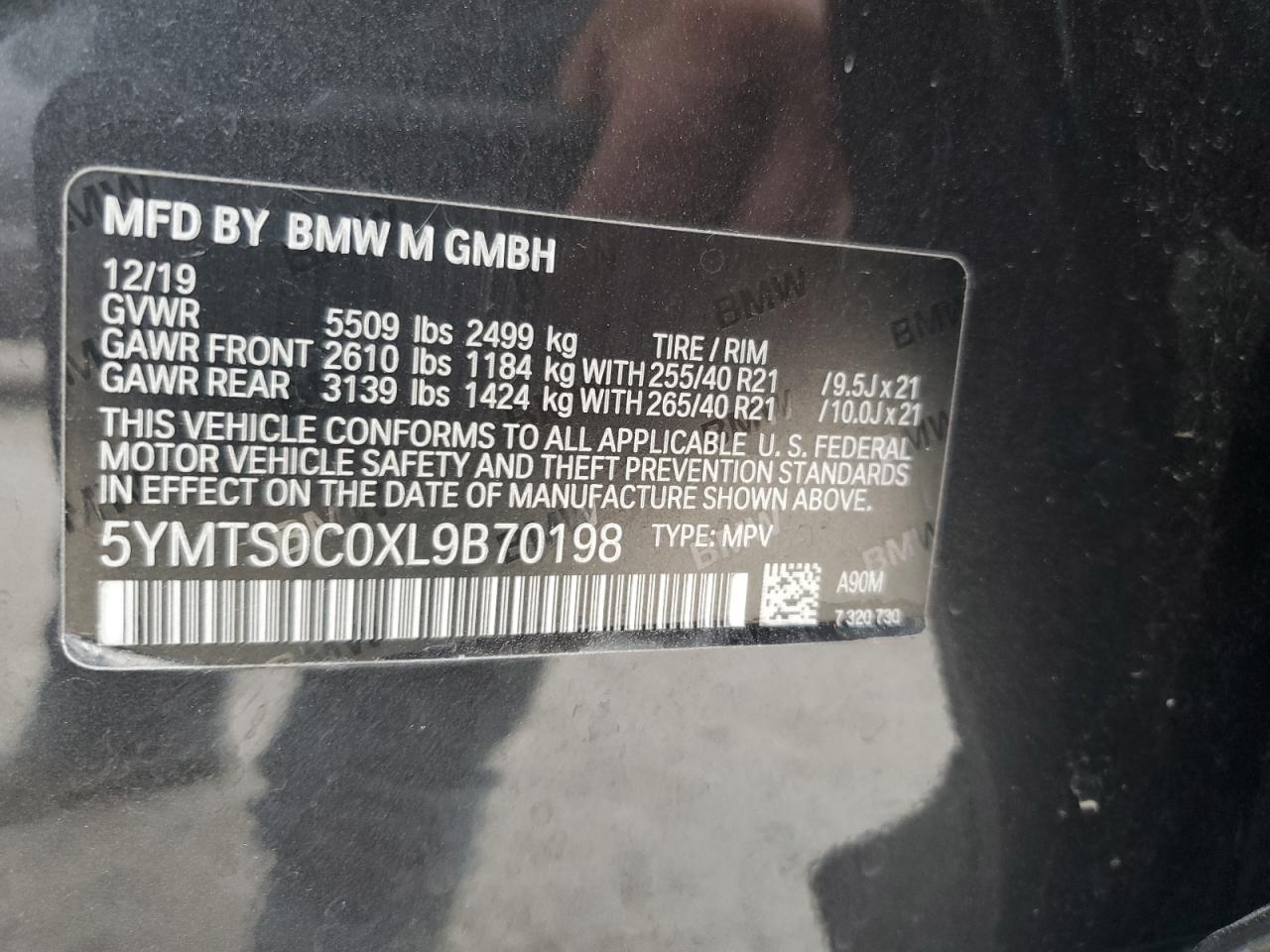 Photo 12 VIN: 5YMTS0C0XL9B70198 - BMW X3 