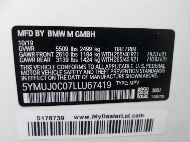 Photo 9 VIN: 5YMUJ0C07LLU67419 - BMW X4 