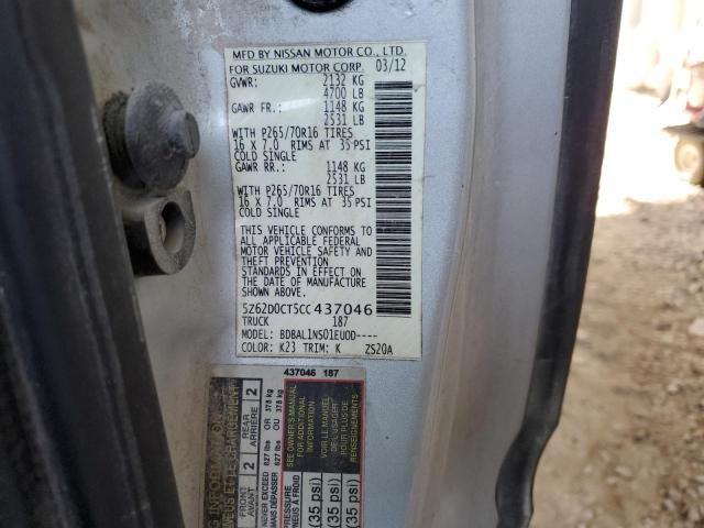 Photo 12 VIN: 5Z62D0CT5CC437046 - SUZUKI EQUATOR BA 