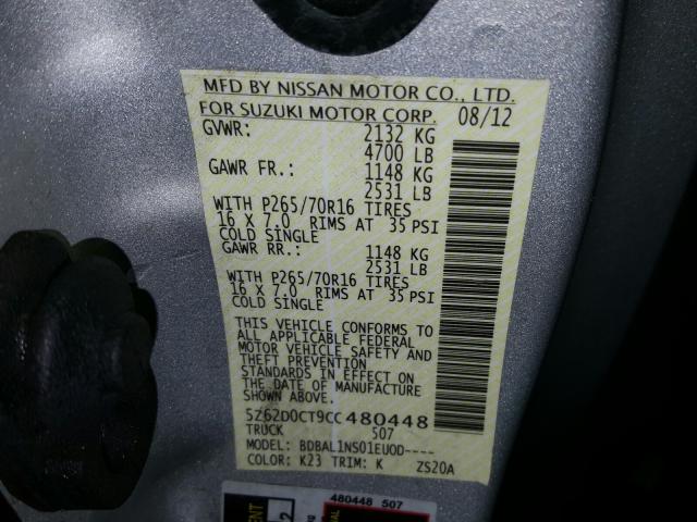 Photo 9 VIN: 5Z62D0CT9CC480448 - SUZUKI EQUATOR BA 