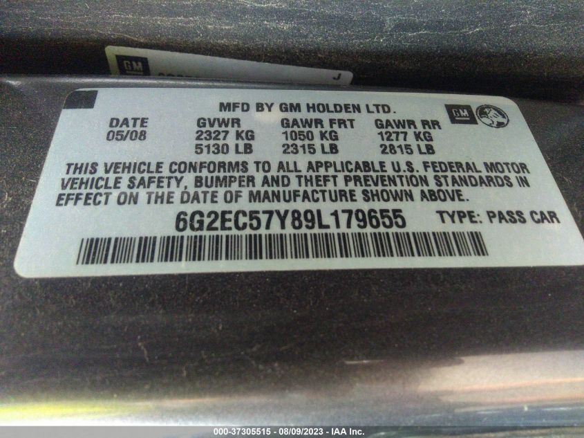 Photo 8 VIN: 6G2EC57Y89L179655 - PONTIAC G8 