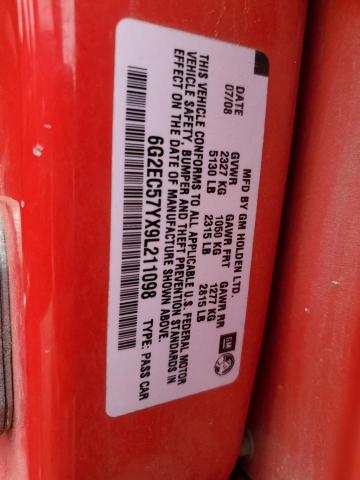 Photo 11 VIN: 6G2EC57YX9L211098 - PONTIAC G8 