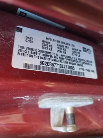 Photo 12 VIN: 6G2ER57719L213005 - PONTIAC G8 