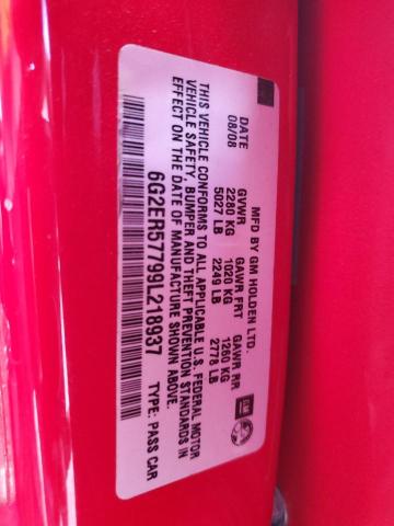 Photo 12 VIN: 6G2ER57799L218937 - PONTIAC G8 