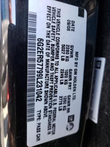 Photo 11 VIN: 6G2ER57799L231042 - PONTIAC G8 