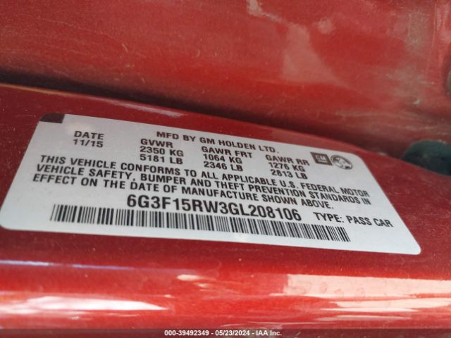 Photo 8 VIN: 6G3F15RW3GL208106 - CHEVROLET SS 