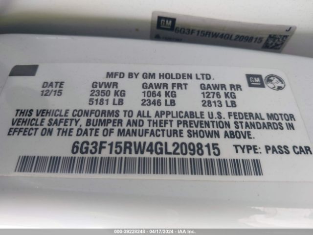 Photo 8 VIN: 6G3F15RW4GL209815 - CHEVROLET SS 