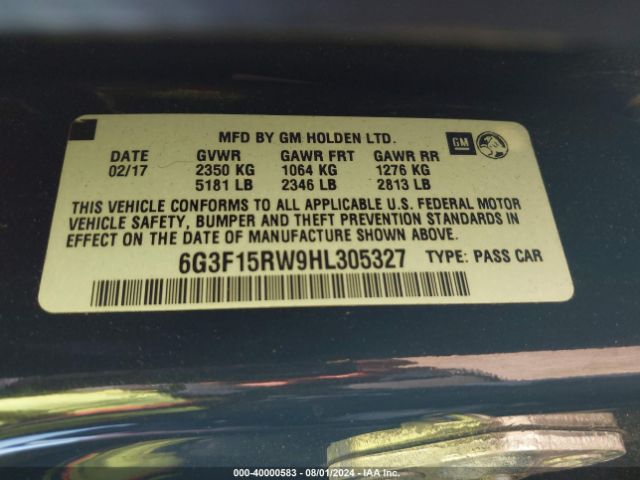 Photo 8 VIN: 6G3F15RW9HL305327 - CHEVROLET SS 