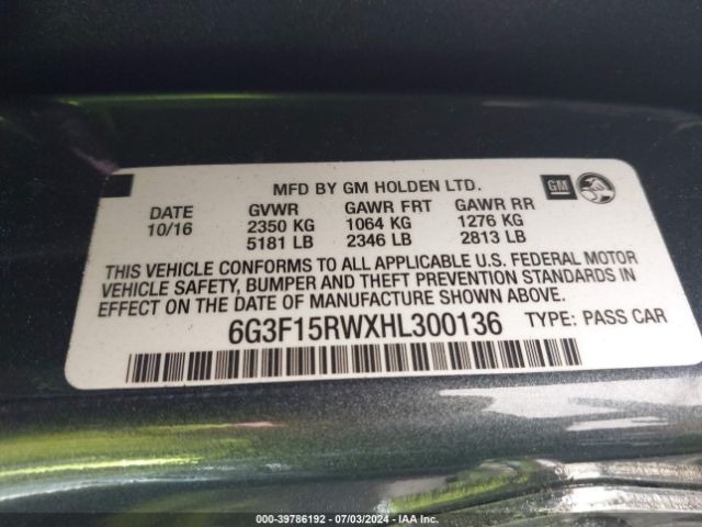 Photo 8 VIN: 6G3F15RWXHL300136 - CHEVROLET SS 