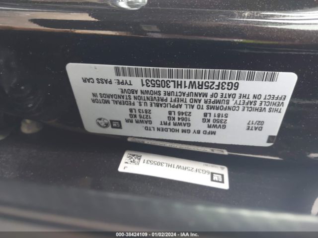 Photo 8 VIN: 6G3F25RW1HL305531 - CHEVROLET SS 