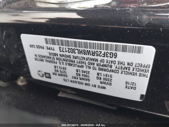 Photo 8 VIN: 6G3F25RW8HL302173 - CHEVROLET SS 