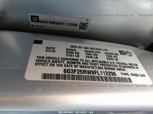 Photo 8 VIN: 6G3F25RW9FL112296 - CHEVROLET SS 