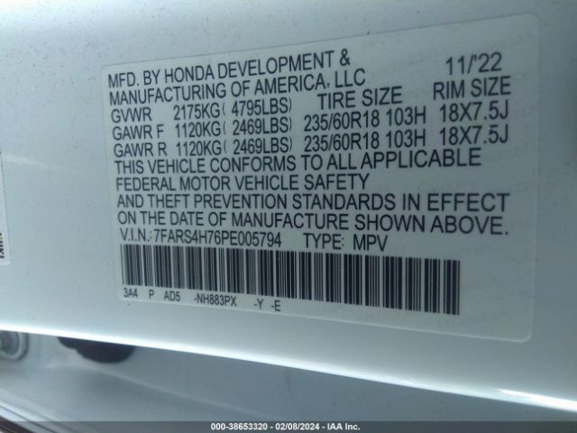 Photo 8 VIN: 7FARS4H76PE005794 - HONDA CR-V 