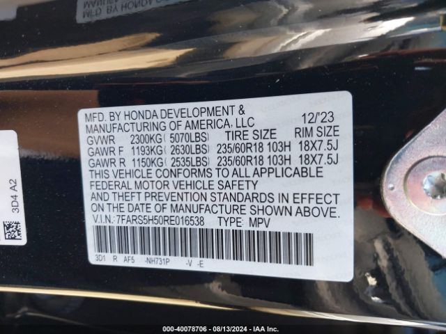 Photo 8 VIN: 7FARS5H50RE016538 - HONDA CR-V 