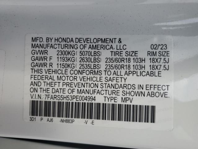 Photo 12 VIN: 7FARS5H53PE004994 - HONDA CRV 