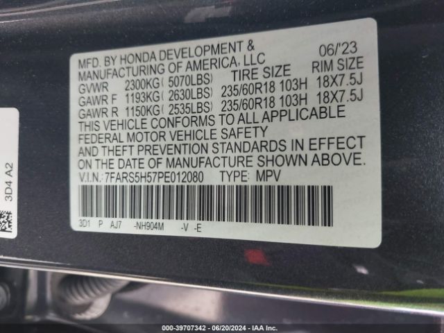 Photo 8 VIN: 7FARS5H57PE012080 - HONDA CR-V 