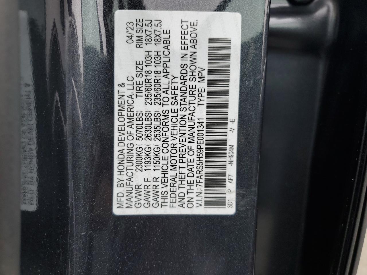 Photo 13 VIN: 7FARS5H59PE001341 - HONDA CR-V 