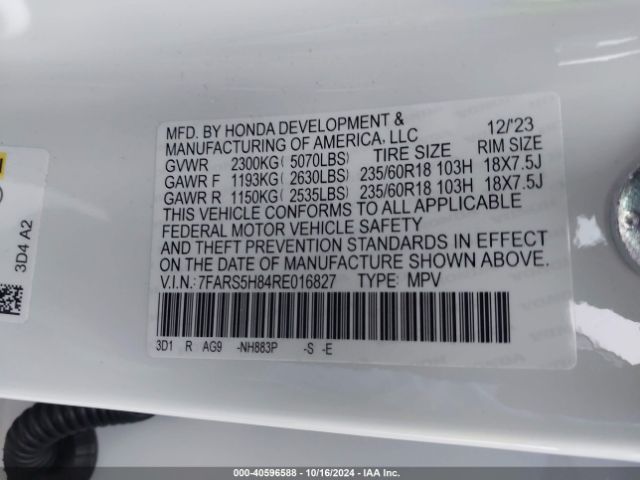 Photo 8 VIN: 7FARS5H84RE016827 - HONDA CR-V 