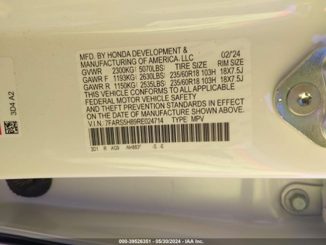 Photo 8 VIN: 7FARS5H89RE024714 - HONDA CR-V 