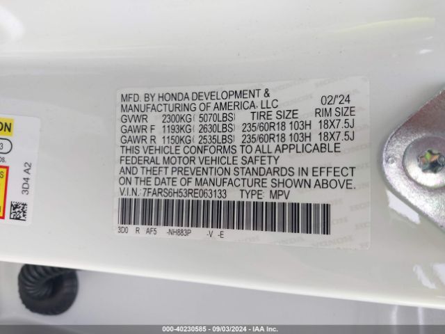 Photo 8 VIN: 7FARS6H53RE063133 - HONDA CR-V 