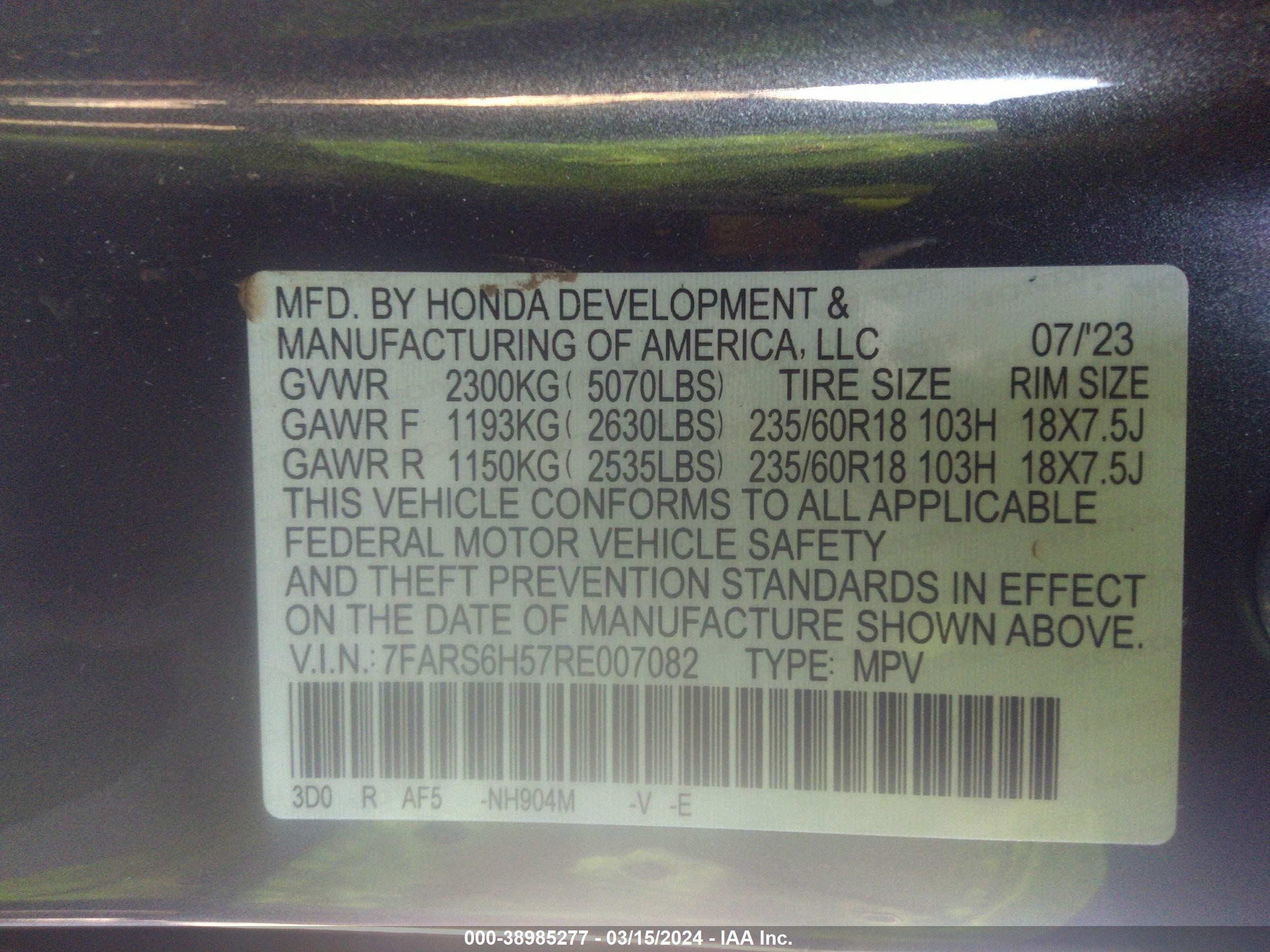 Photo 8 VIN: 7FARS6H57RE007082 - HONDA CR-V 